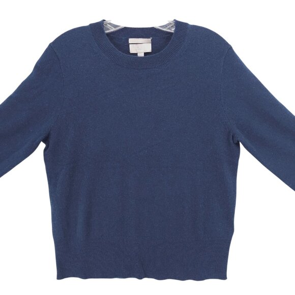 NWT J CREW 100% Cashmere Classic-Fit Crewneck Sweater NAVY BLUE Size SMALL - Picture 2 of 8